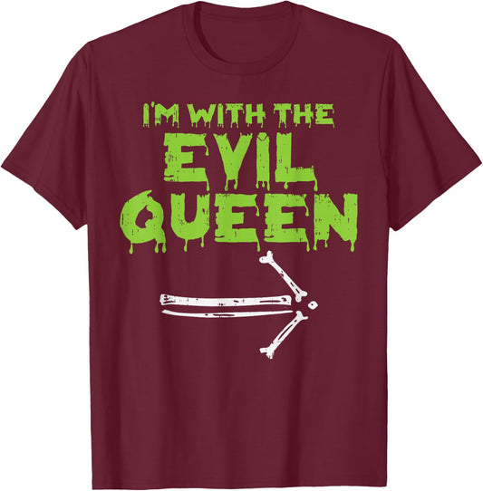 Im With The Evil Queen Matching Couple Halloween Costume Him T-Shirt - T-Shirt | Maroon