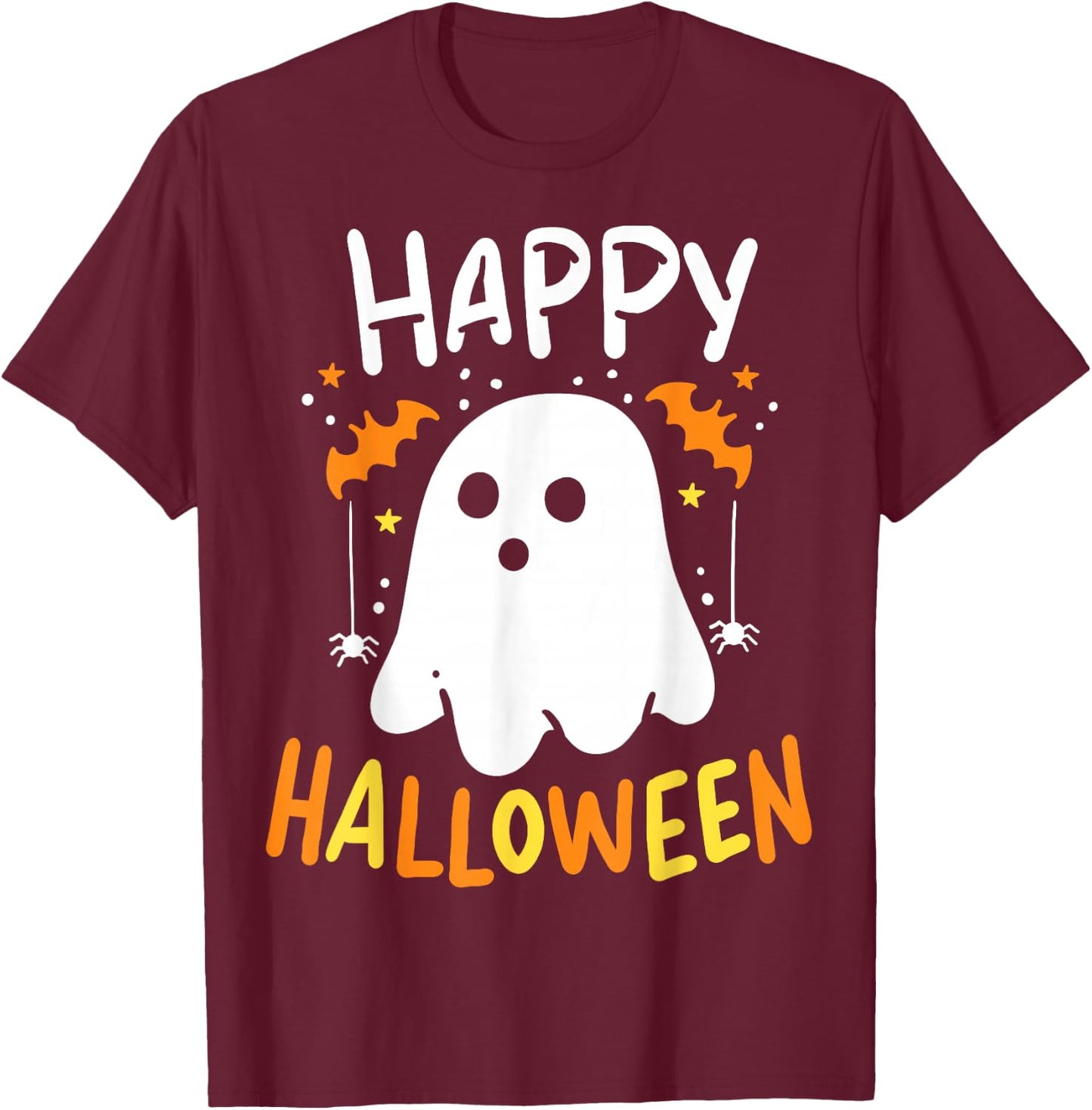 Trick Or Treat Halloween Ghost T-Shirt - T-Shirt | Maroon