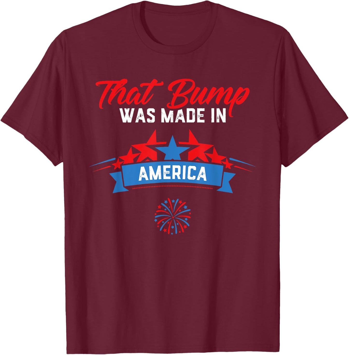 4th of July Pregnancy Announcement Shirt for Dad to Be Men T-Shirt - T-Shirt | Maroon