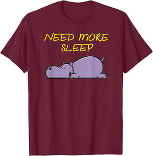 Funny Sleeping Hippo Pajama Design for Bedtime T-Shirt - T-Shirt | Maroon