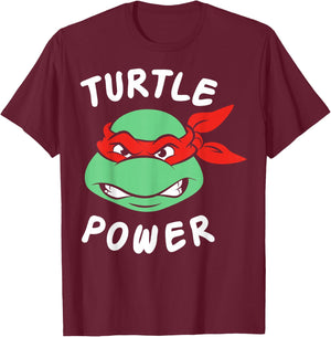 Teenage Mutant Ninja Turtles Raphael Turtle Power -Shirt T-Shirt - T-Shirt | Maroon