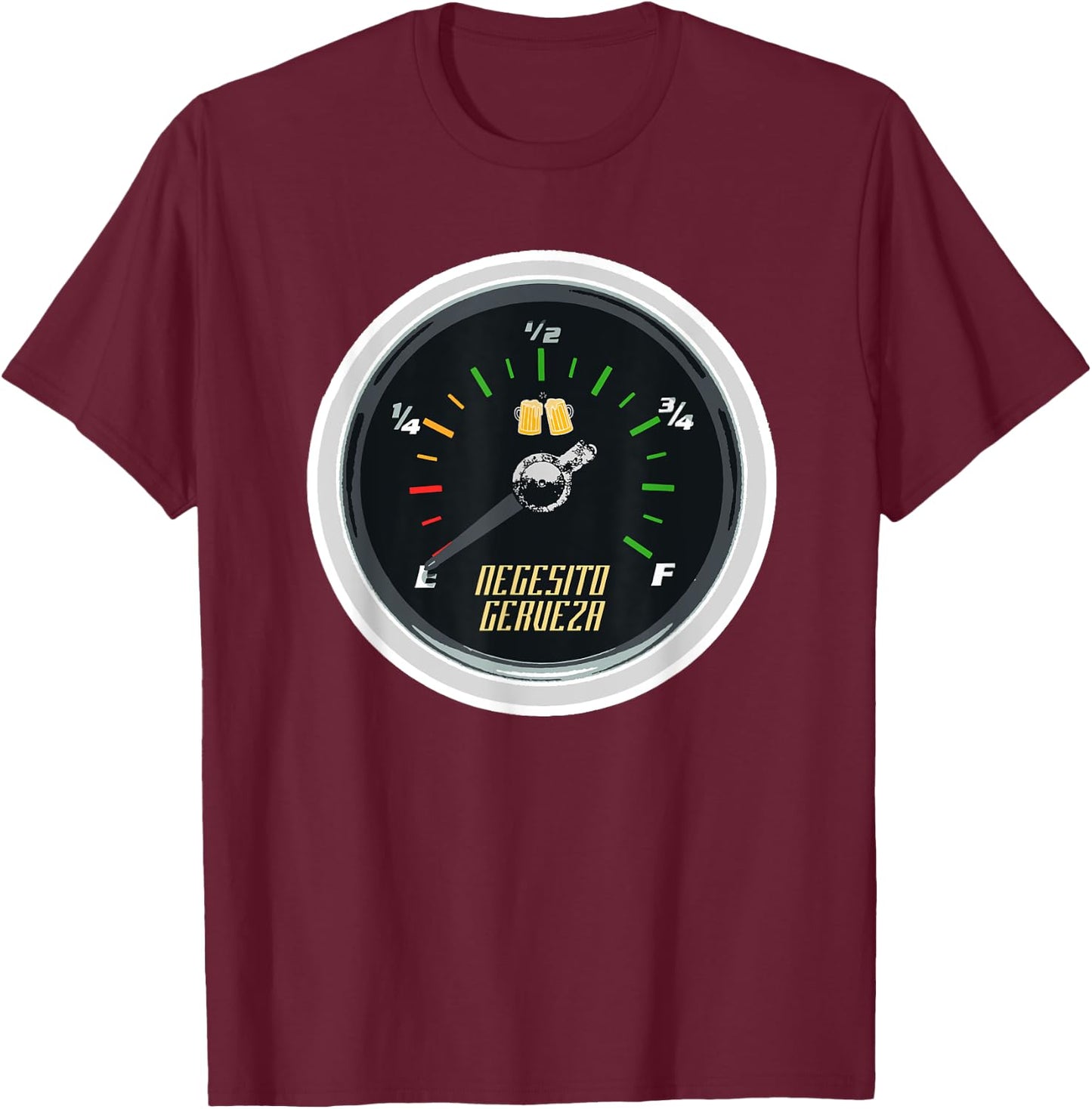 Funny Necesito Cerveza Graphic Spanish Beer Lover Men Women T-Shirt - T-Shirt | Maroon