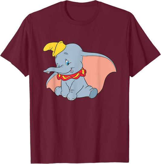 Disney Classic Dumbo Circus Elephant T-Shirt - T-Shirt | Maroon