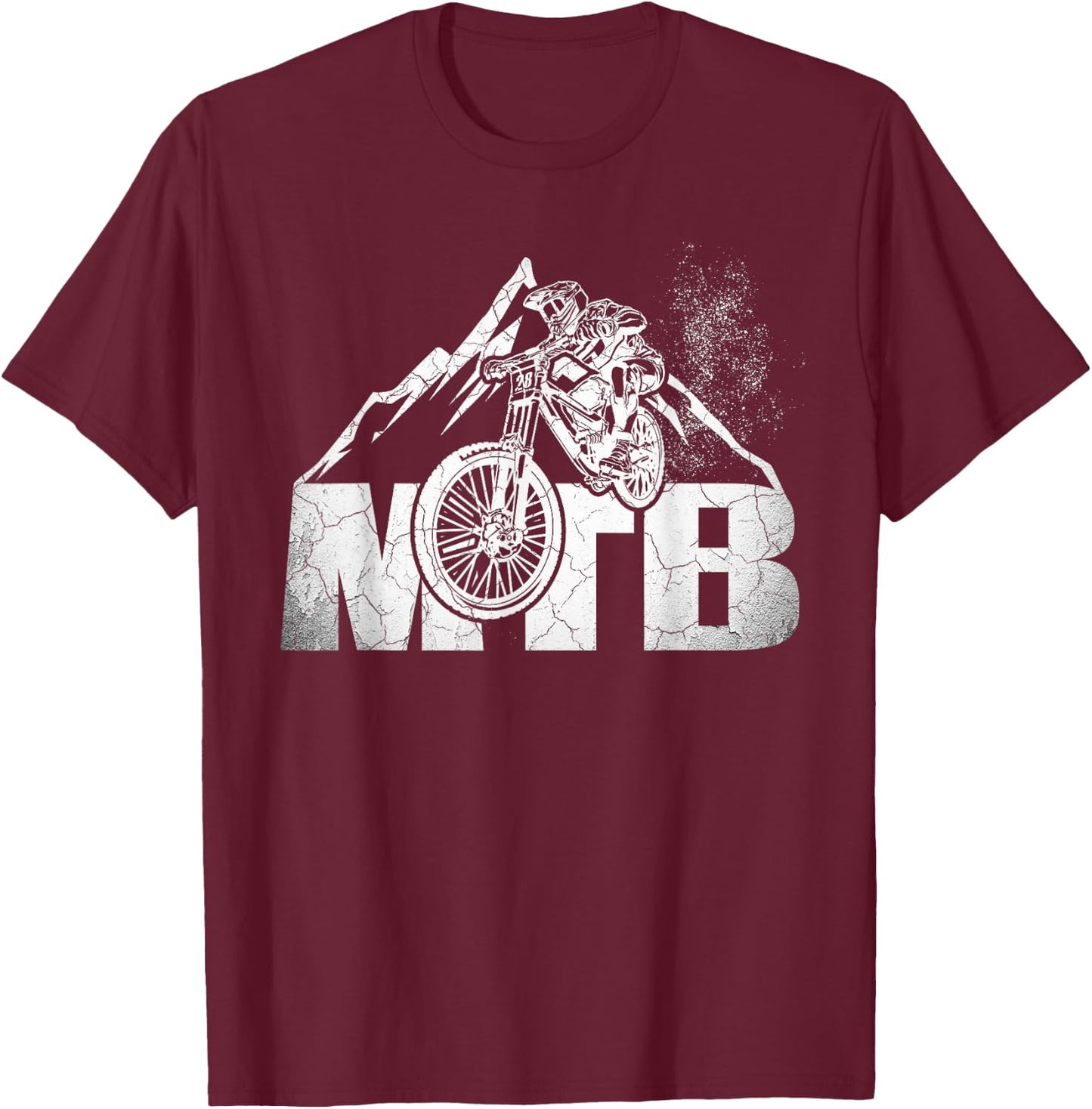 Mountain Bike T Shirt MTB Downhill Bicycle Gift T-Shirt - T-Shirt | Maroon