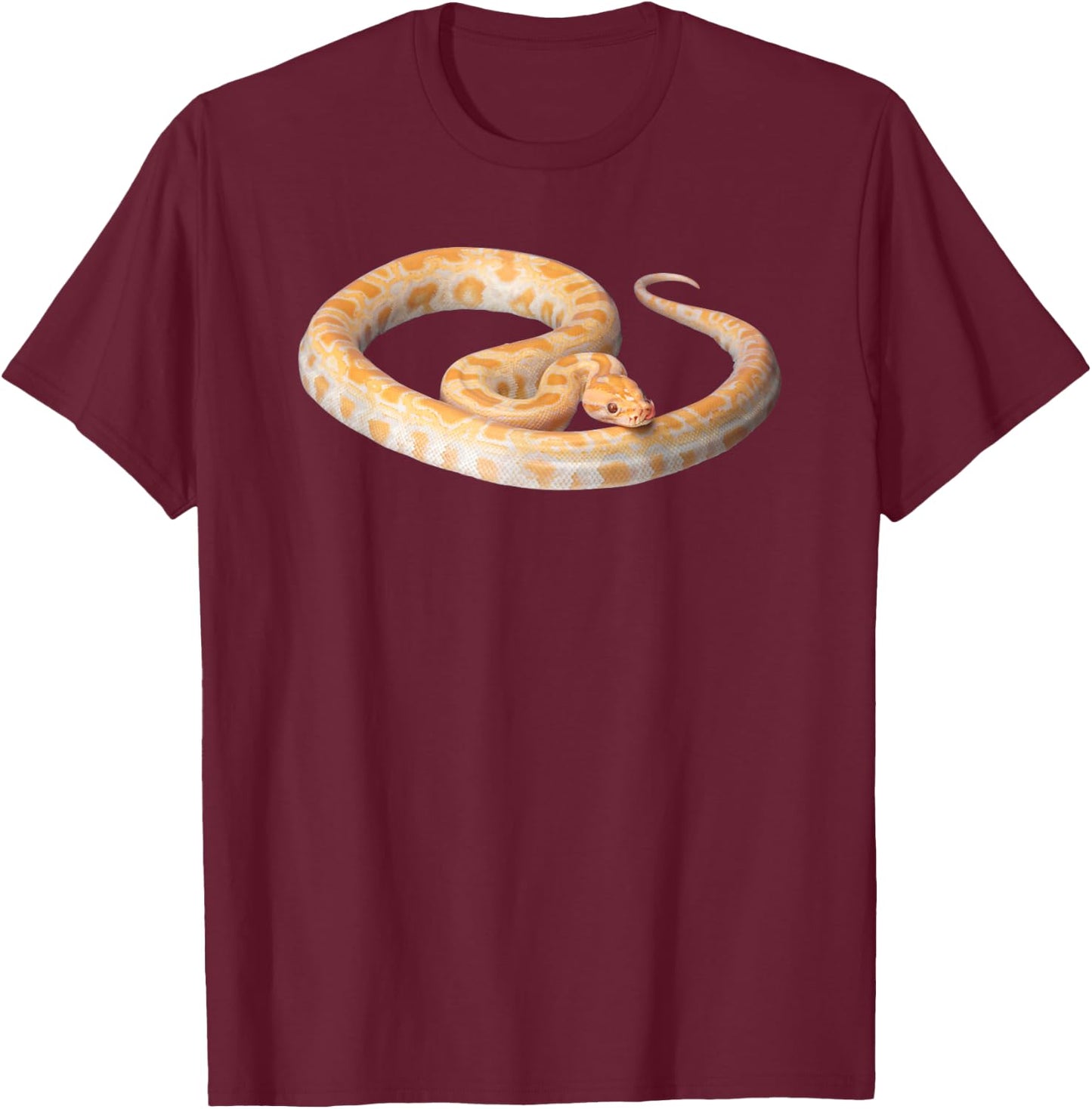 Albino Burmese Python T Shirt Golden Python Snake Shirt T-Shirt - T-Shirt | Maroon