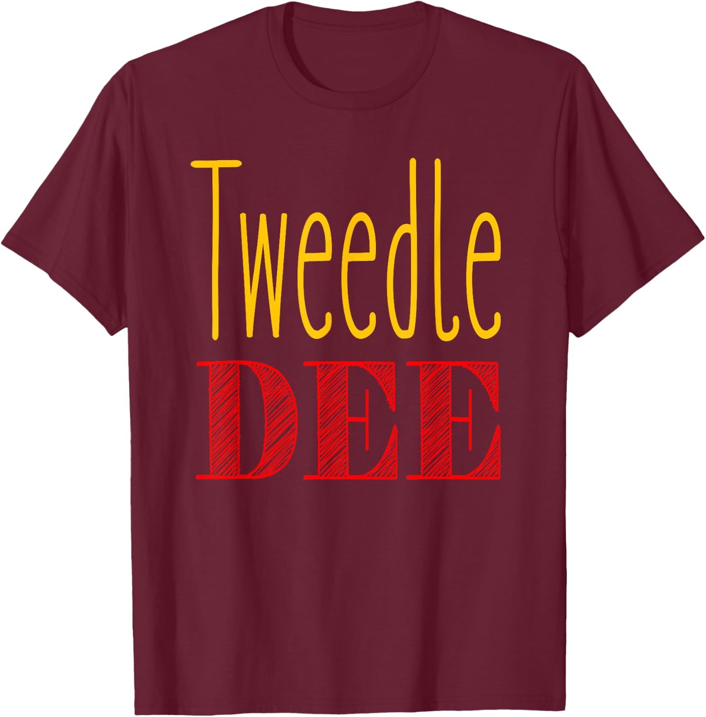 Tweedle Dee Halloween Costume T-Shirt - T-Shirt | Maroon