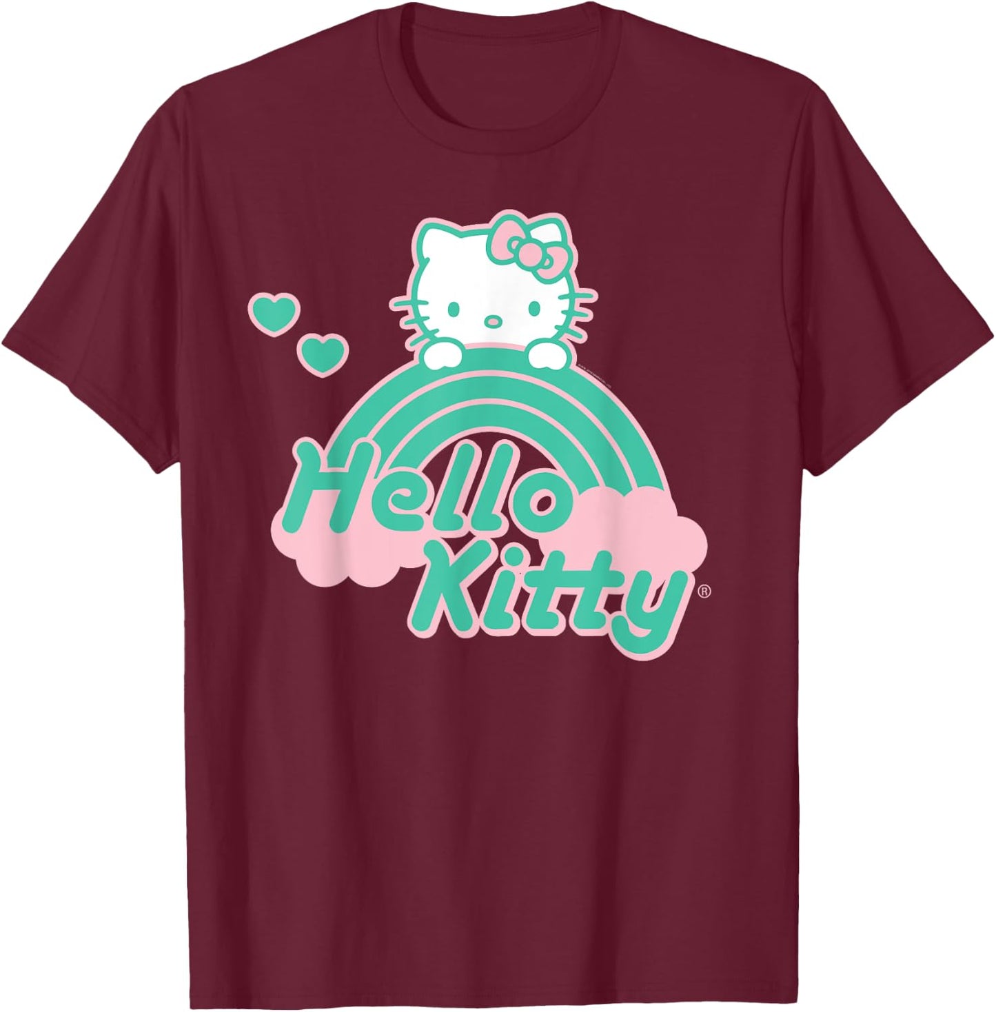 Hello Kitty Pastel Rainbow T-Shirt - T-Shirt | Maroon