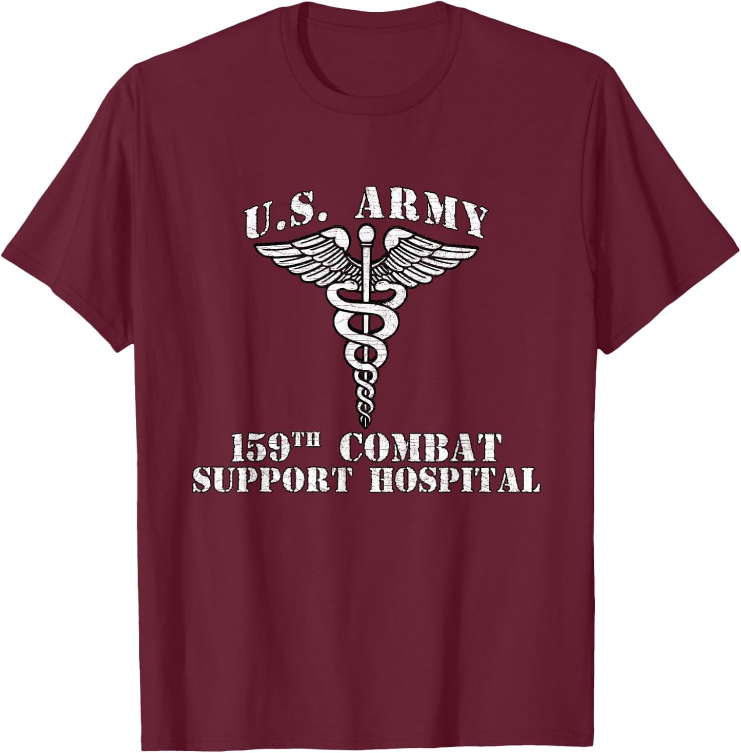 159th Combat Support Hospital Veterans Day Vintage Gifts T-Shirt - T-Shirt | Maroon