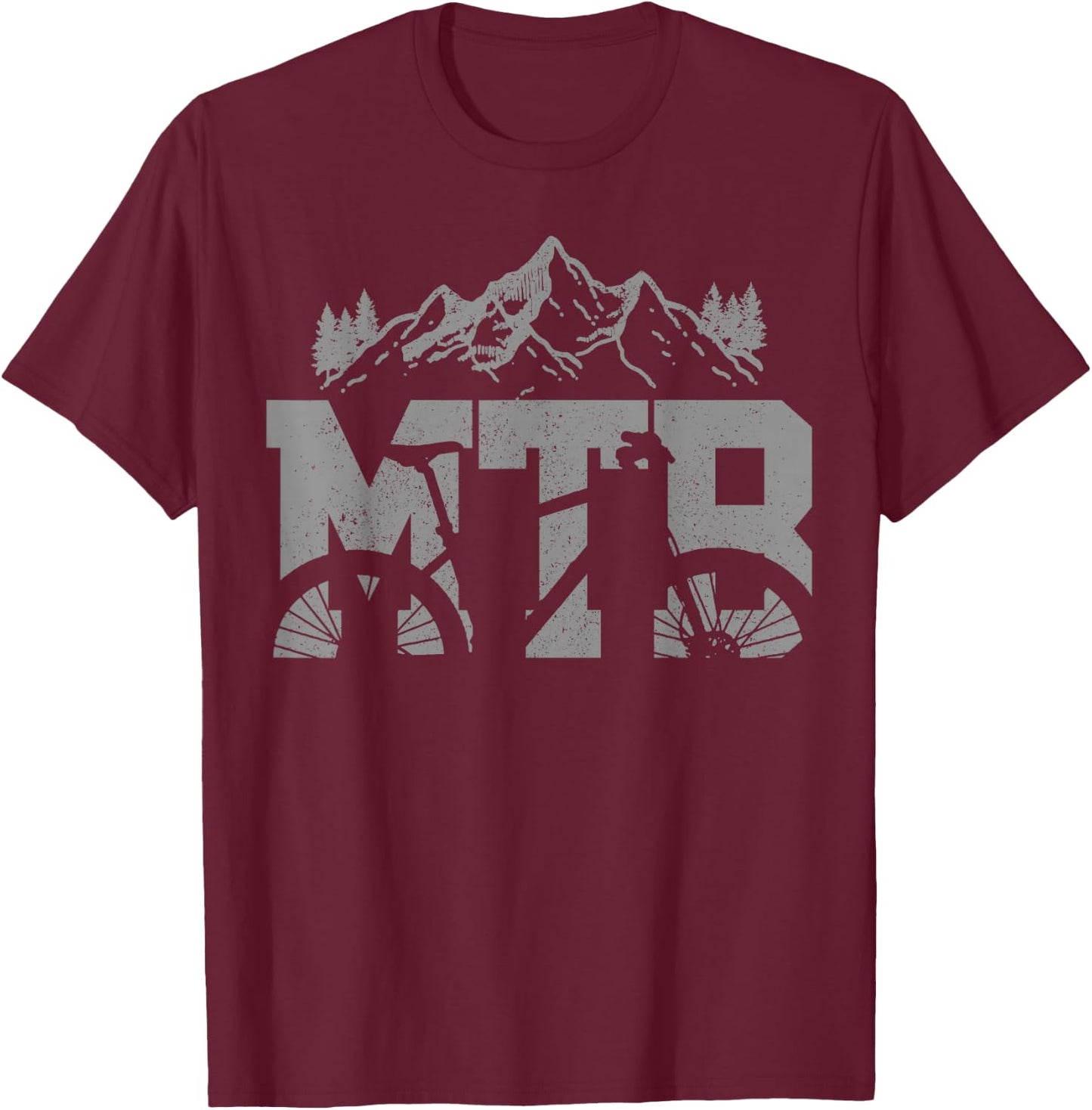 MTB Mountain Bike Bicycle Mountain Biking Biker Gift T-Shirt - T-Shirt | Maroon