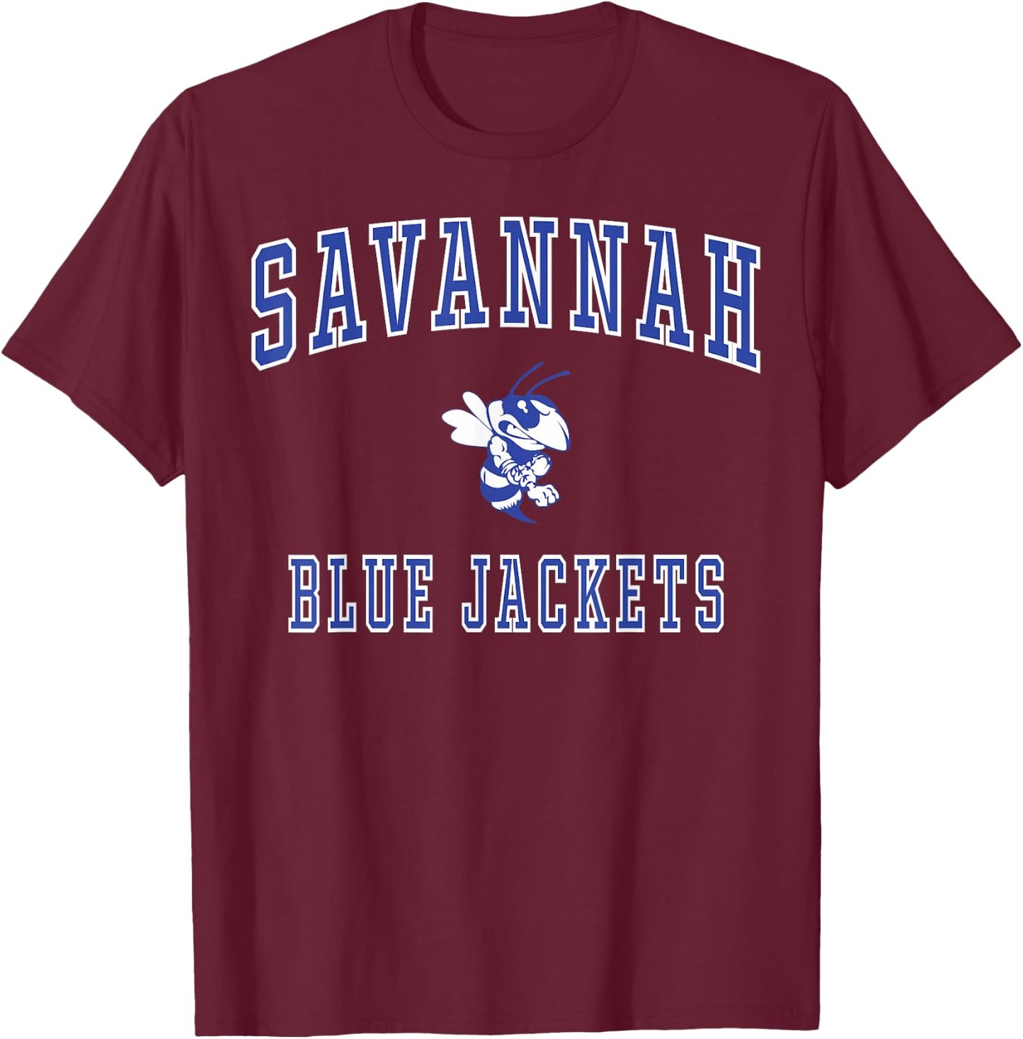 Savannah High School Blue Jackets C1 T-Shirt - T-Shirt | Maroon