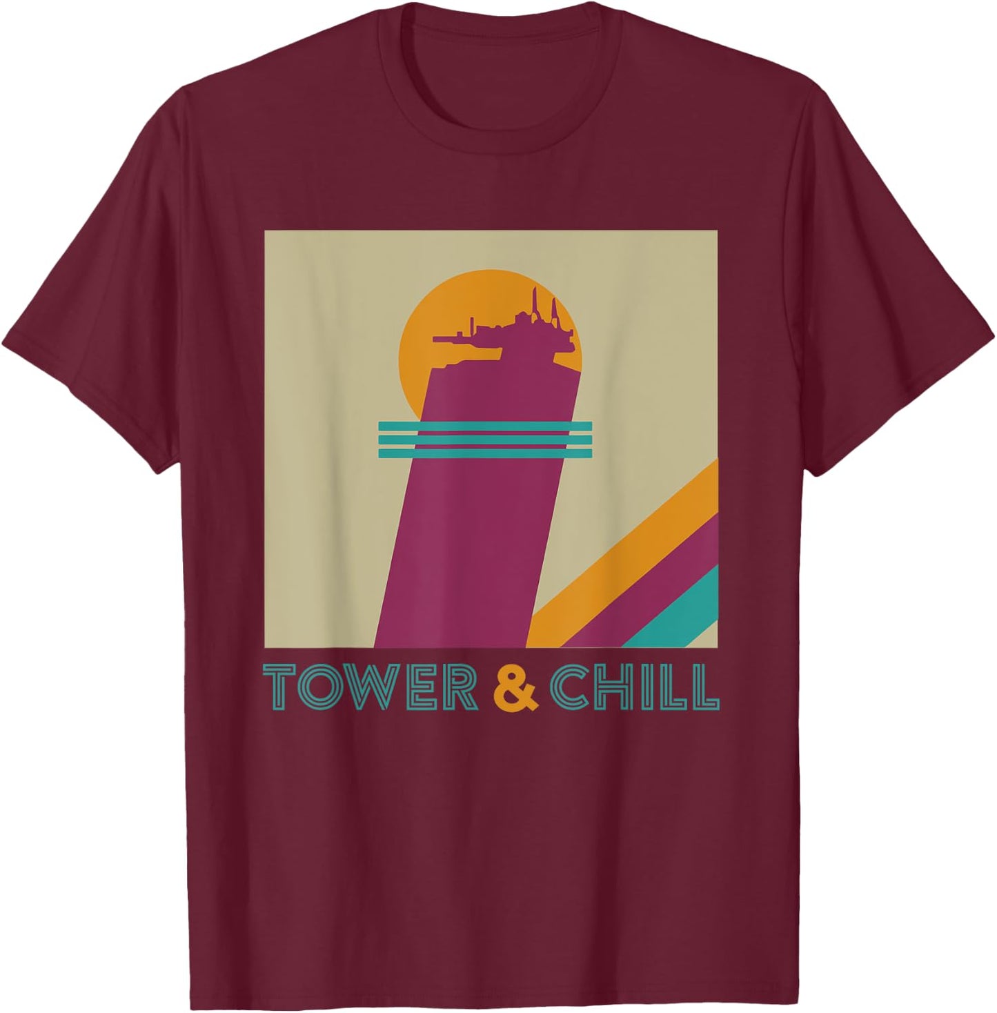 Retro Tower & CHILL - Gamer Titan Hunter Warlock T-Shirt - T-Shirt | Maroon