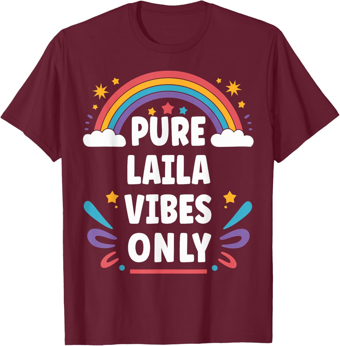 LAILA Vibes Only Cute Retro Girls LAILA Name T-Shirt - T-Shirt | Maroon
