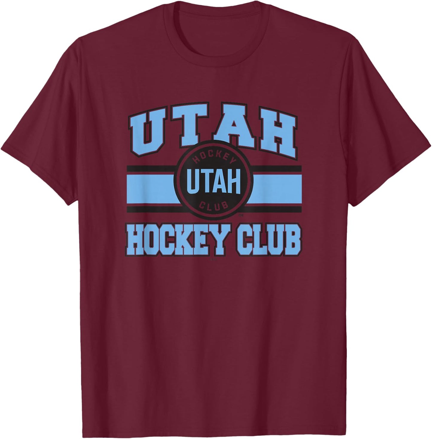 Utah Hockey Club Stripe White Officially Licensed T-Shirt - T-Shirt | Maroon