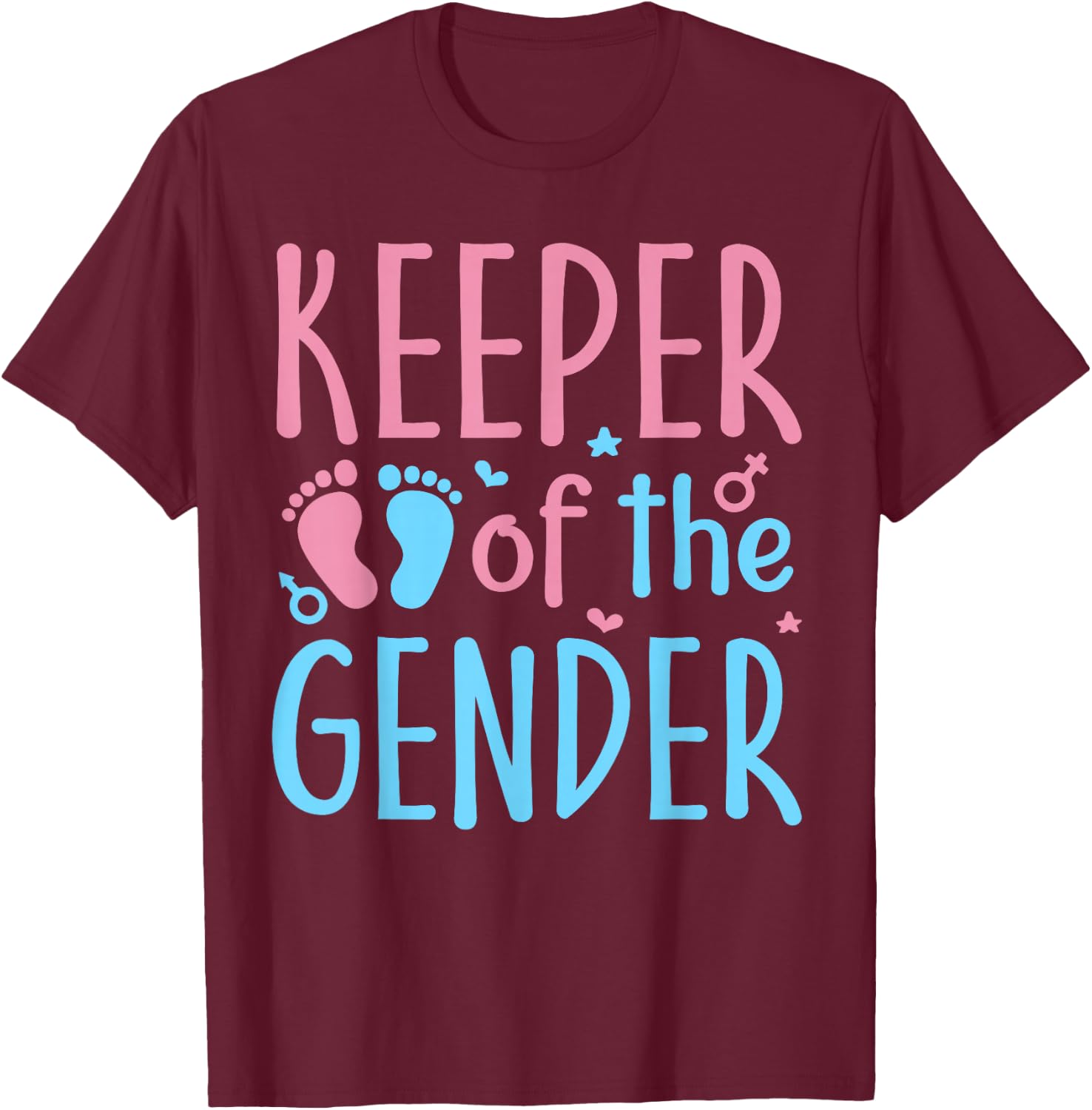 Keeper of the Gender Reveal Party Gifts To Be Baby Shower T-Shirt - T-Shirt | Maroon