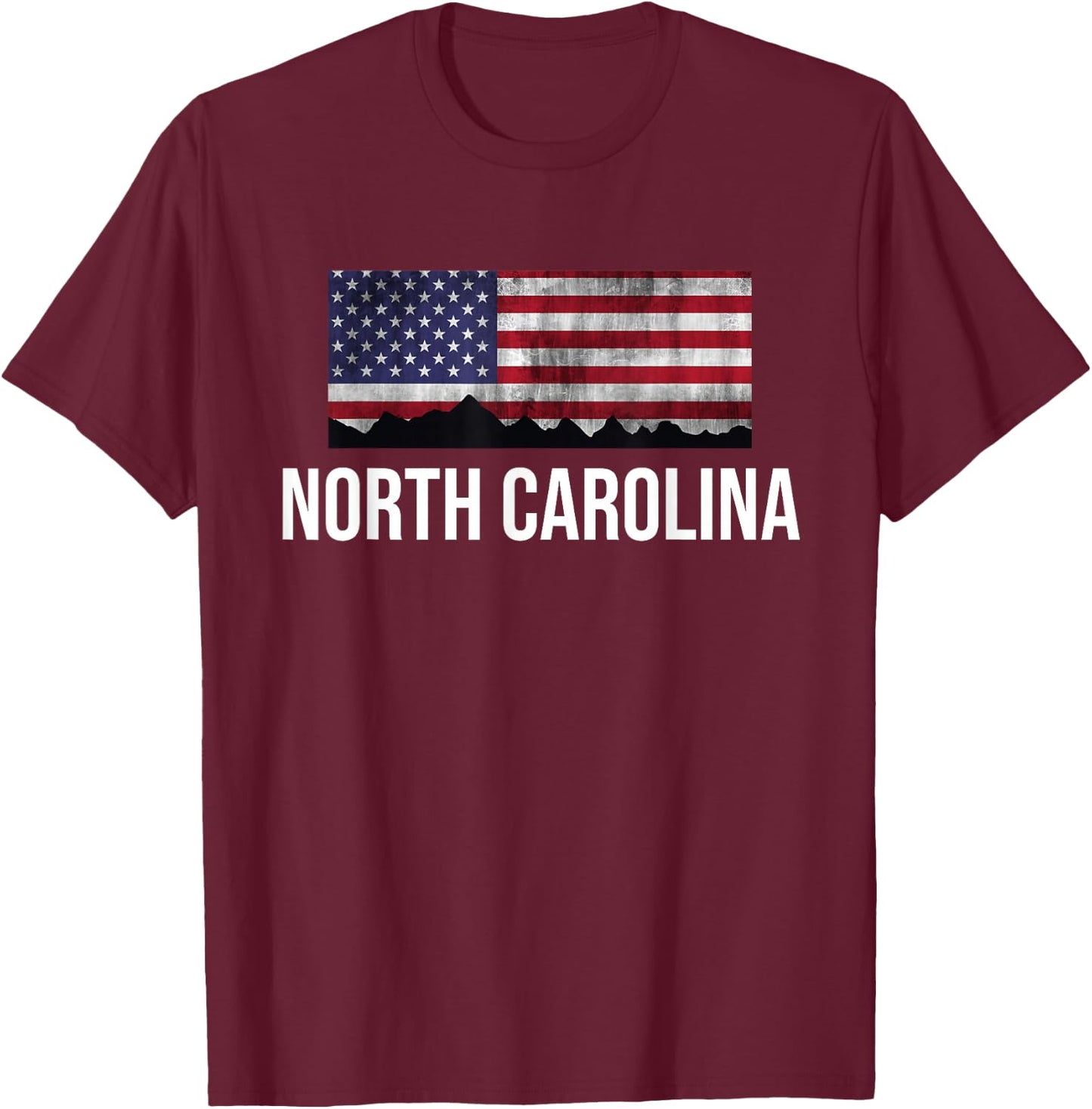 North Carolina USA Flag T-Shirt - T-Shirt | Maroon