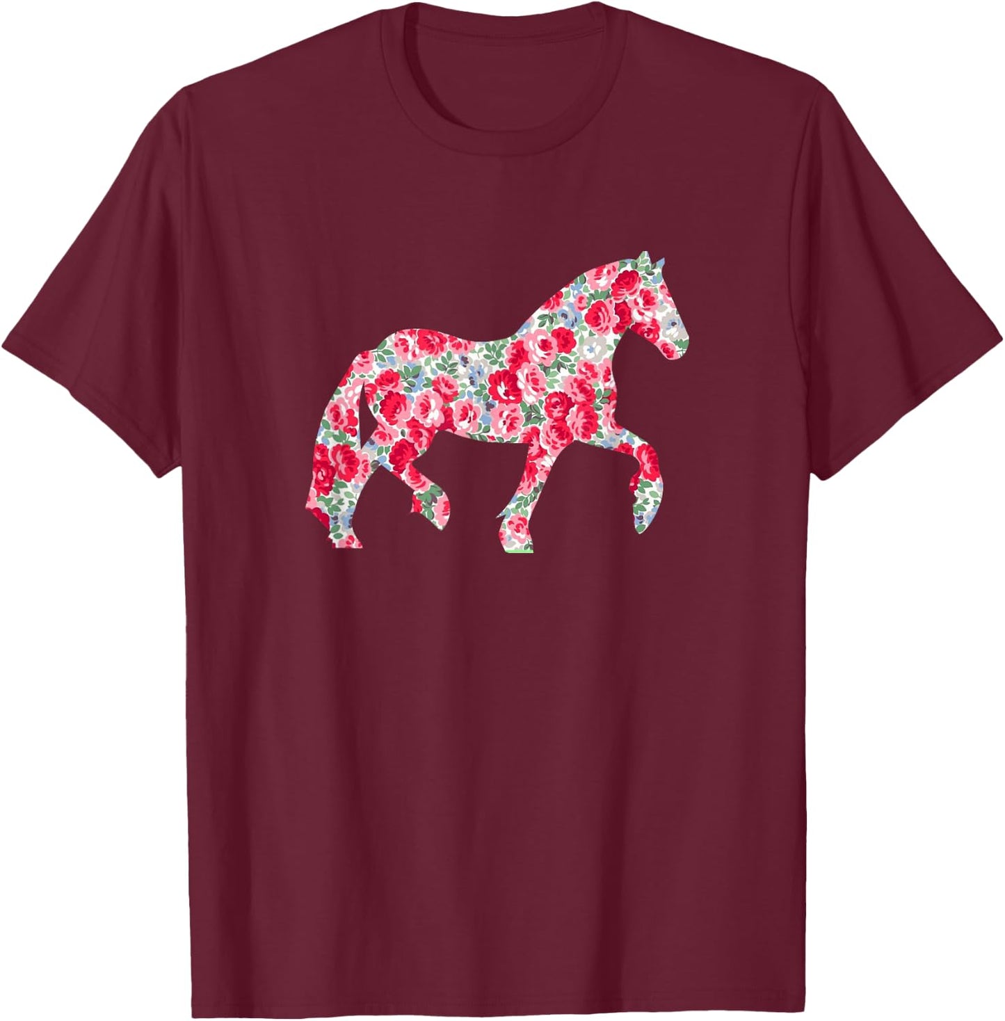 Cute Girls Haflinger Horse Floral Haflinger T-Shirt - T-Shirt | Maroon
