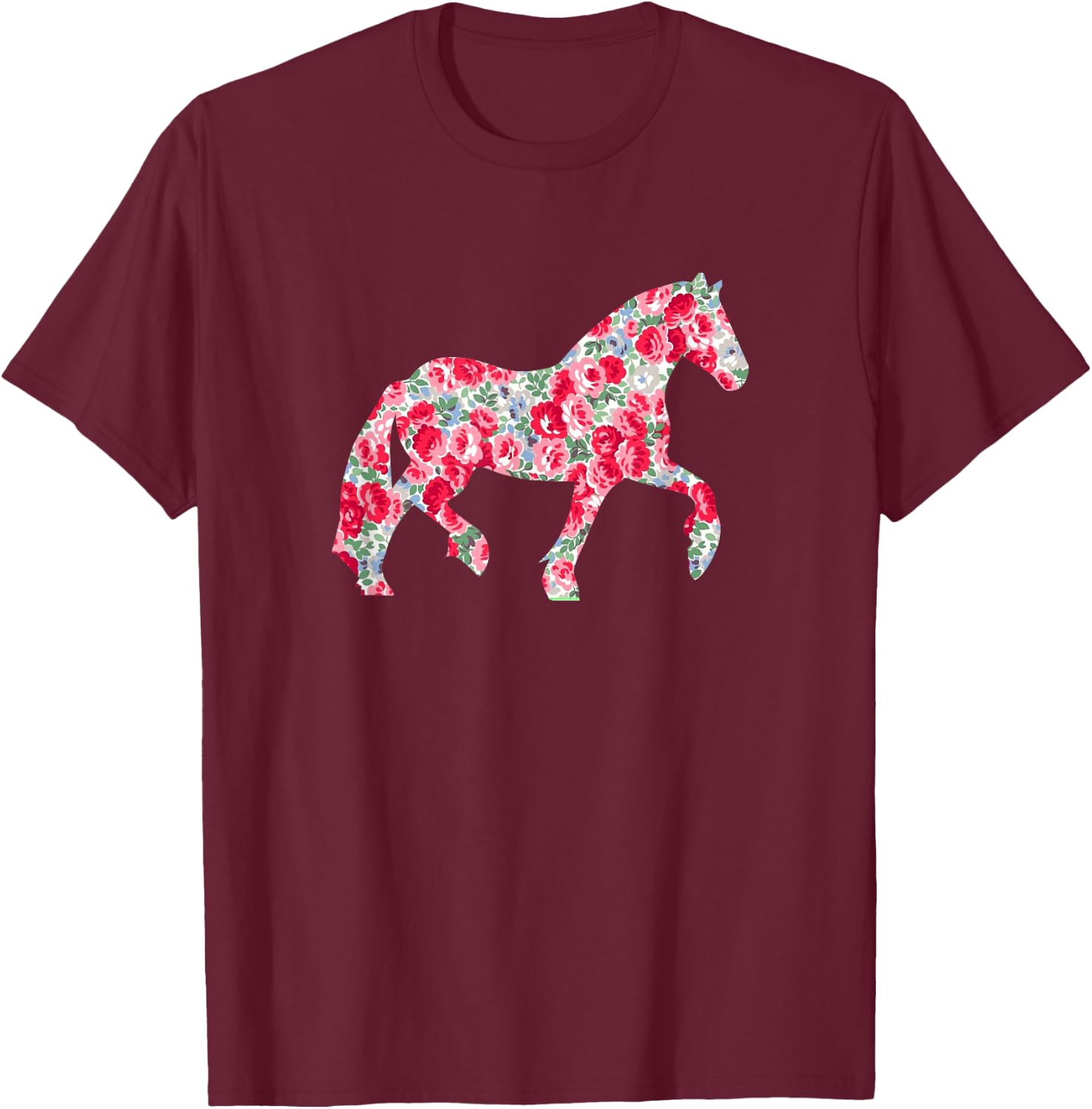 Cute Girls Haflinger Horse Floral Haflinger T-Shirt - T-Shirt | Maroon