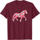 Cute Girls Haflinger Horse Floral Haflinger T-Shirt - T-Shirt | Maroon