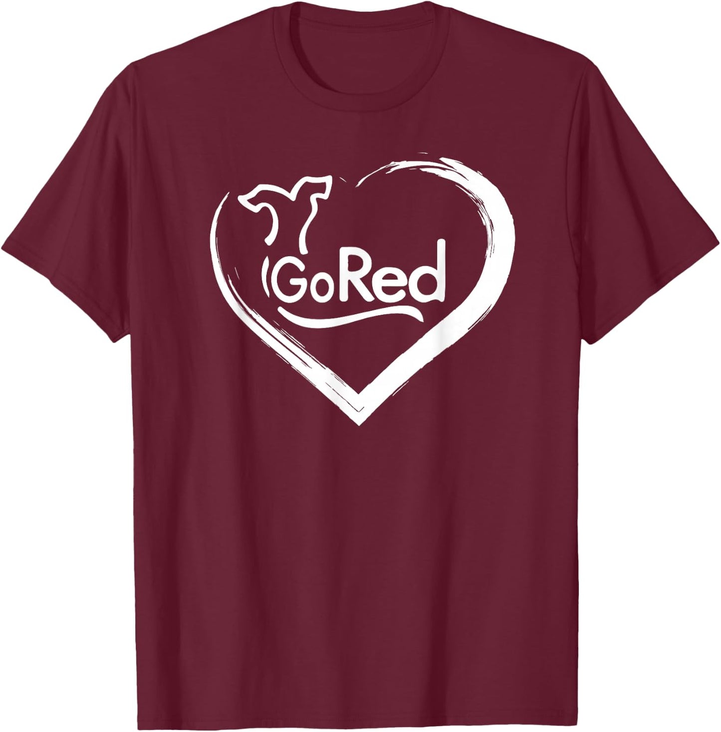 Go Red for Heart Disease Awareness Shirt T-Shirt - T-Shirt | Maroon