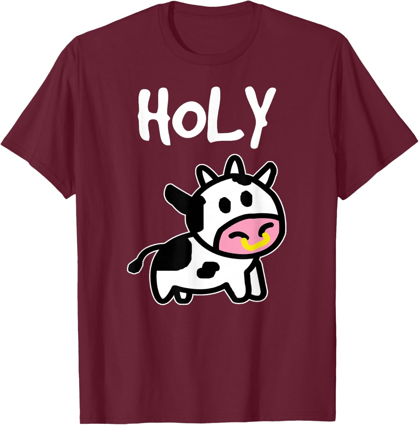 Holy Cow - Funny Farmer cow for adults kids boys and girls T-Shirt - T-Shirt | Maroon
