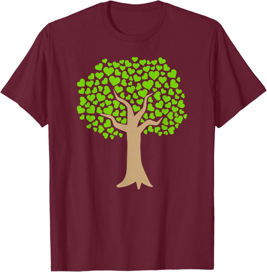 Green Tree T-Shirt - T-Shirt | Maroon