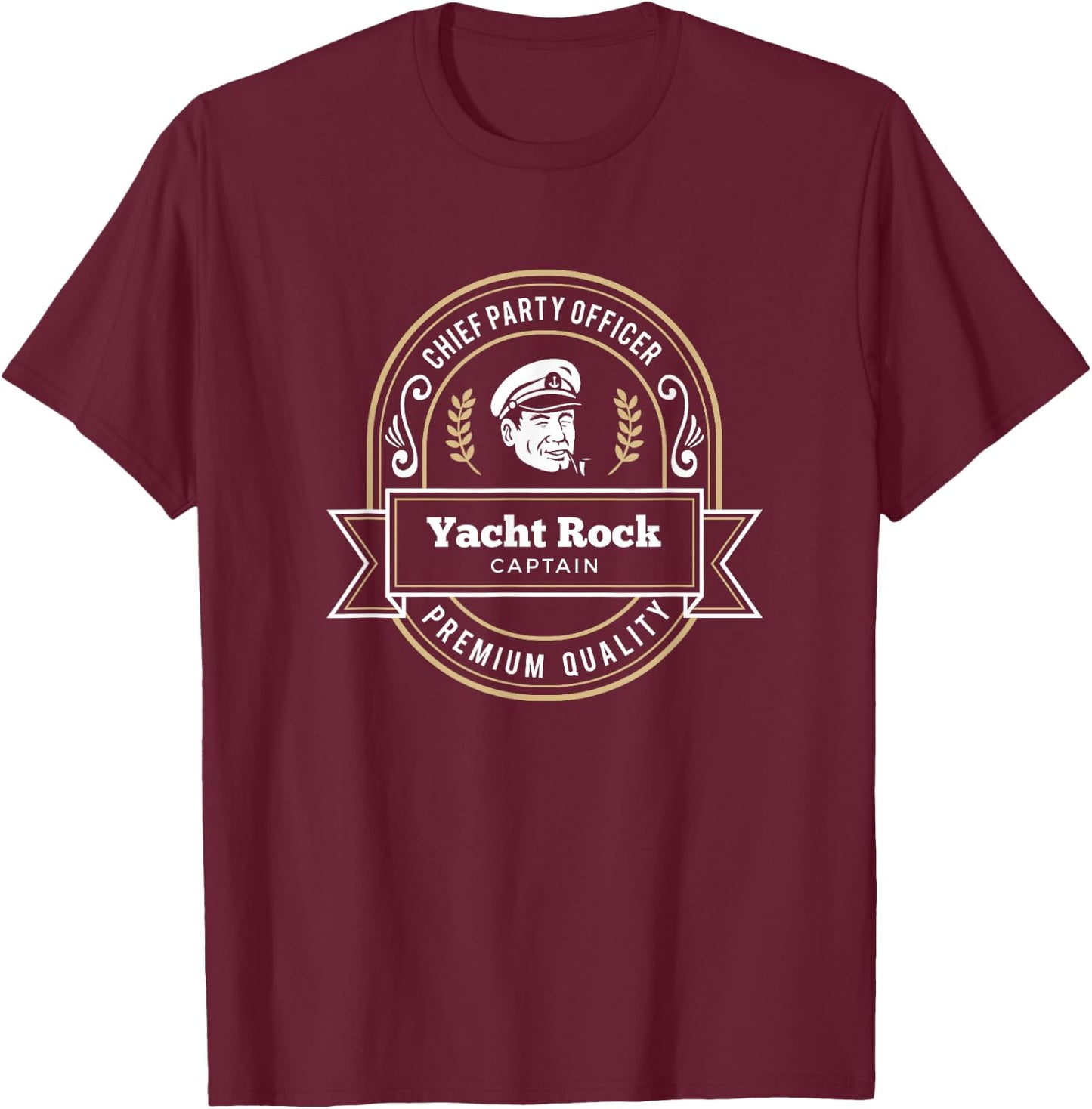 Yacht Rock Captain - Party Boat Drinking T-Shirt - T-Shirt | Maroon
