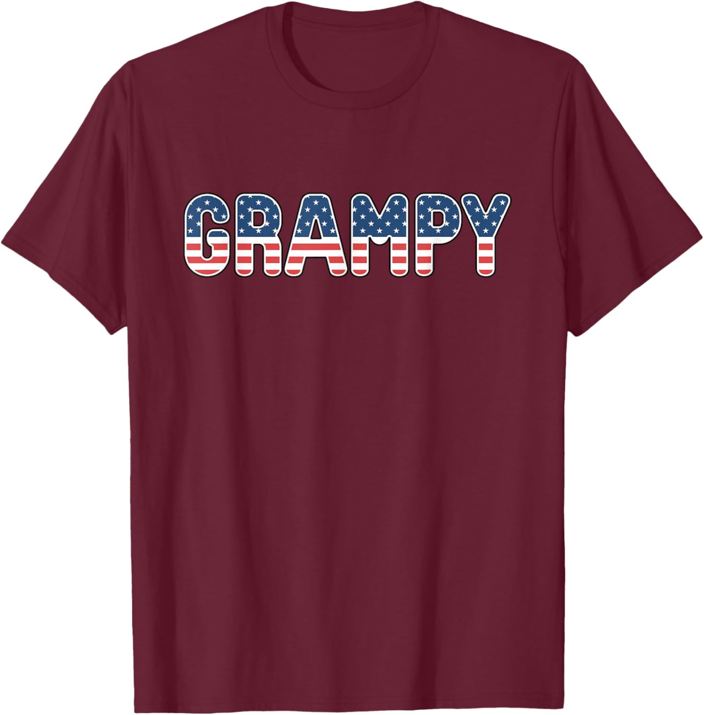 Grampy American Flag Patriotic USA 4th of July T-Shirt - T-Shirt | Maroon