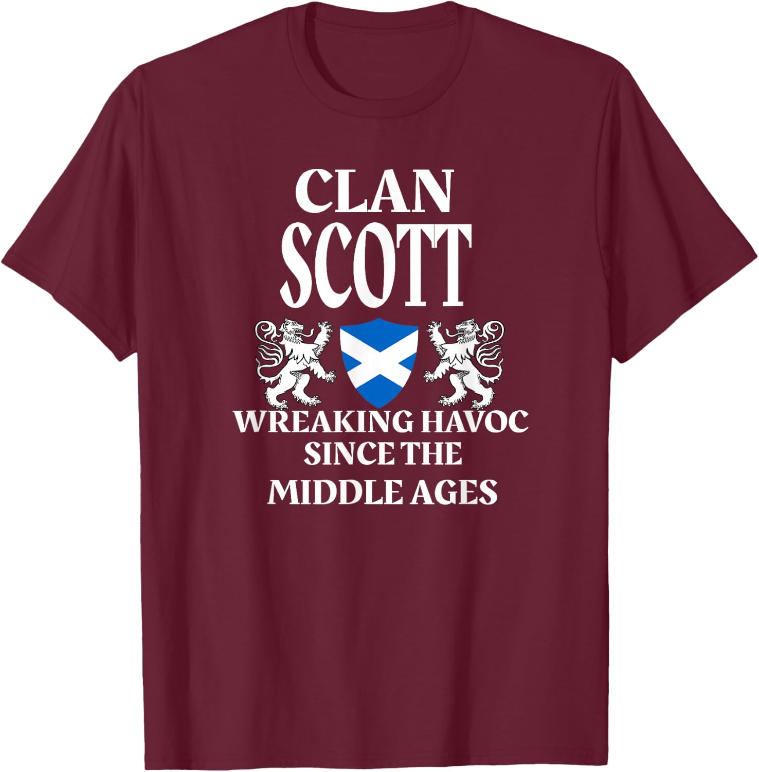 Scott Scottish Family Clan Scotland Name T-Shirt - T-Shirt | Maroon