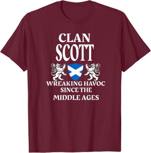 Scott Scottish Family Clan Scotland Name T-Shirt - T-Shirt | Maroon