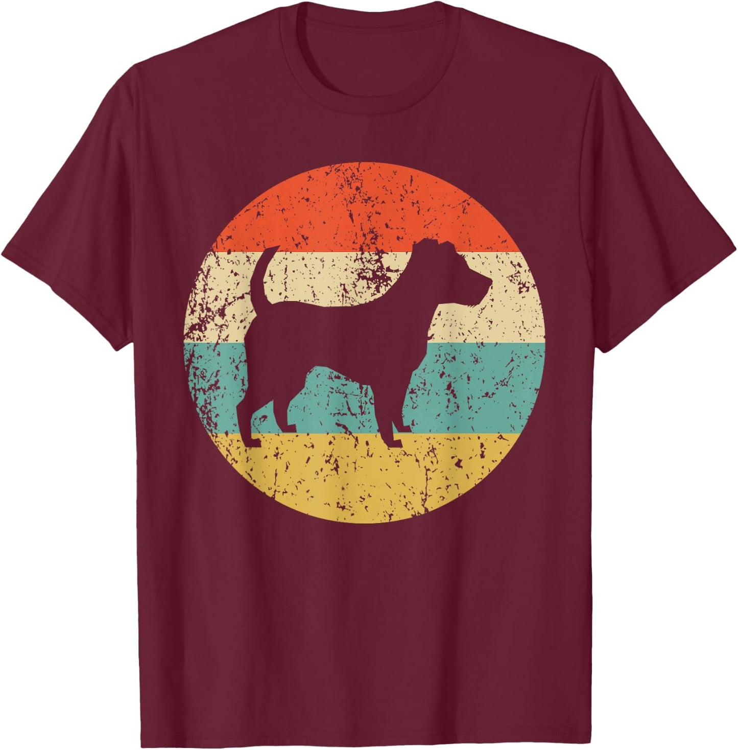 Jack Russell Terrier Shirt - Vintage Retro Dog T-Shirt - T-Shirt | Maroon