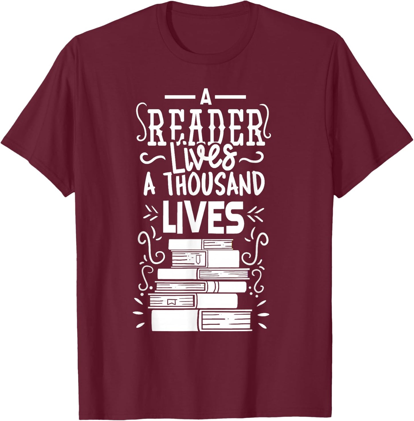Reader T Shirt Reading Books Bookworm Gift T-Shirt - T-Shirt | Maroon