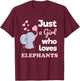 Just a Girl Who Loves Elephants Girls Elephant Lover T-Shirt - T-Shirt | Maroon