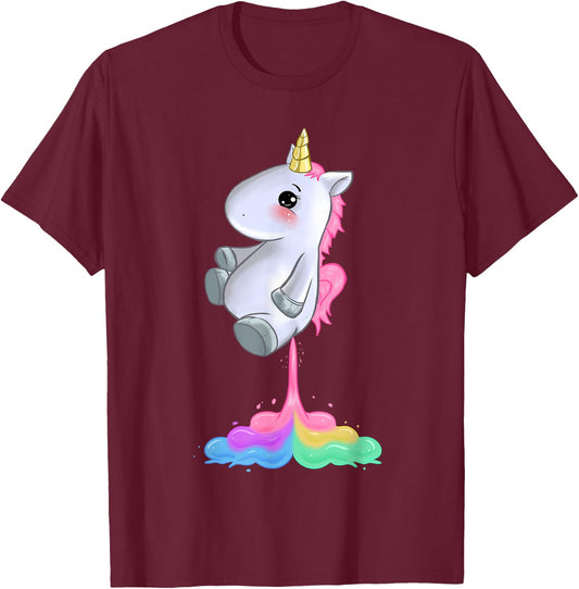 Unicorn Fart Funny Unicorn Shirt Women Girls Unicorn Gift T-Shirt - T-Shirt | Maroon
