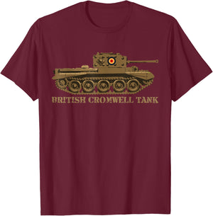 British Cromwell WW2 Tank Gift T-Shirt - T-Shirt | Maroon