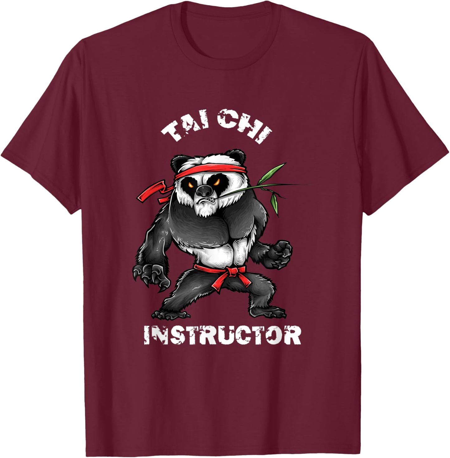 Tai Chi Instructor Shirt Apparel Fighting Panda T Shirt T-Shirt - T-Shirt | Maroon