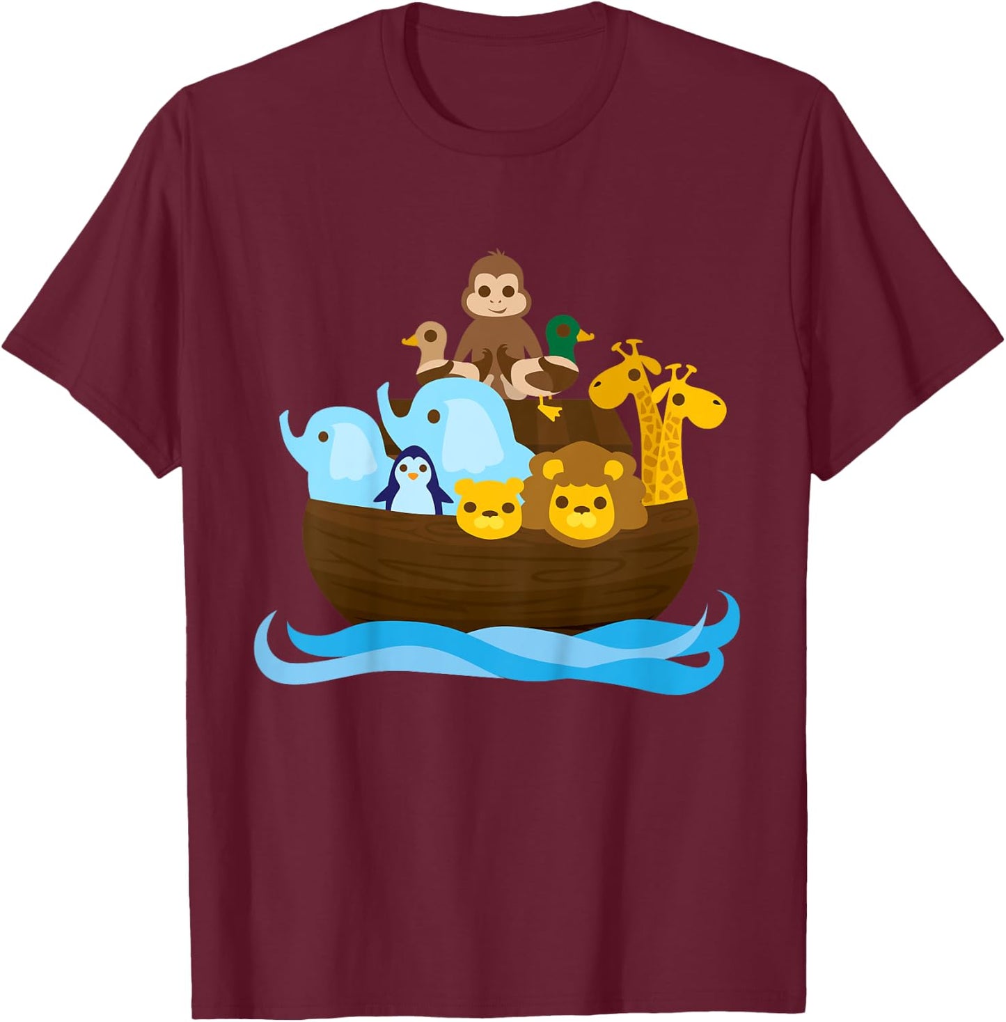 Noah's Ark Cute - Colorful Design Edition T-Shirt - T-Shirt | Maroon