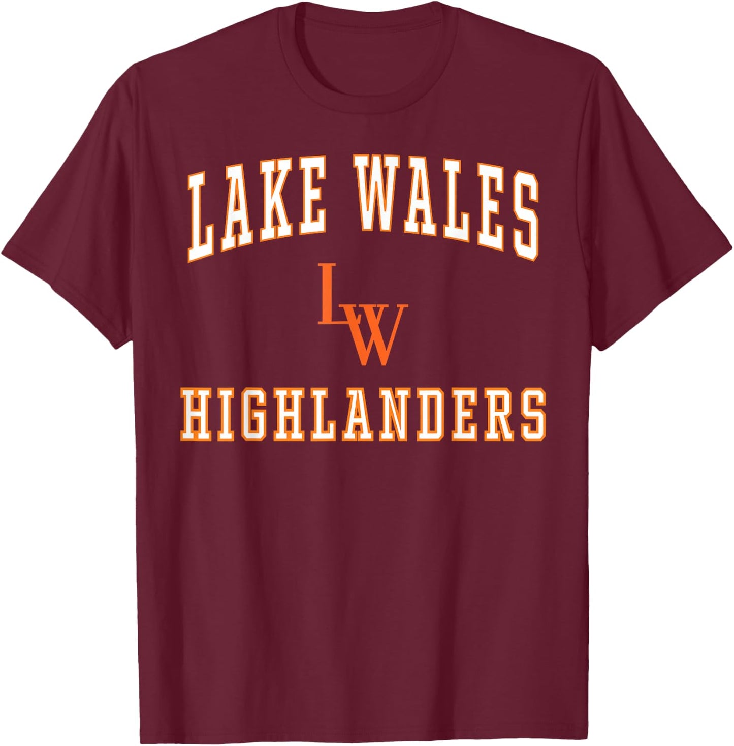 Lake Wales High School Highlanders C1 T-Shirt - T-Shirt | Maroon