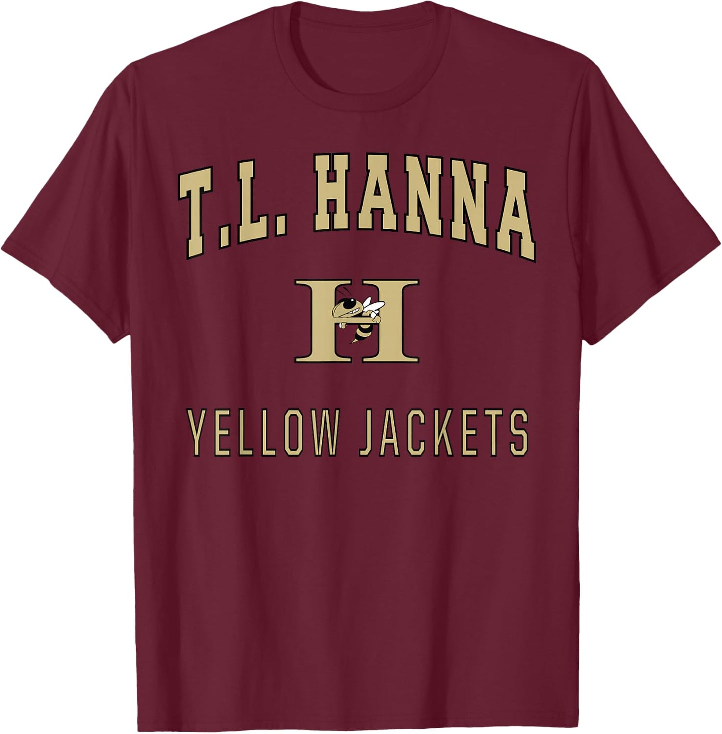 T.L. Hanna High School Yellow Jackets T-Shirt - T-Shirt | Maroon