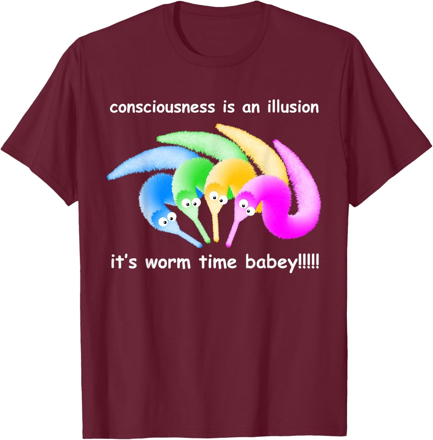 Death is Inevitable Magic Worm on a String Meme T-Shirt - T-Shirt | Maroon