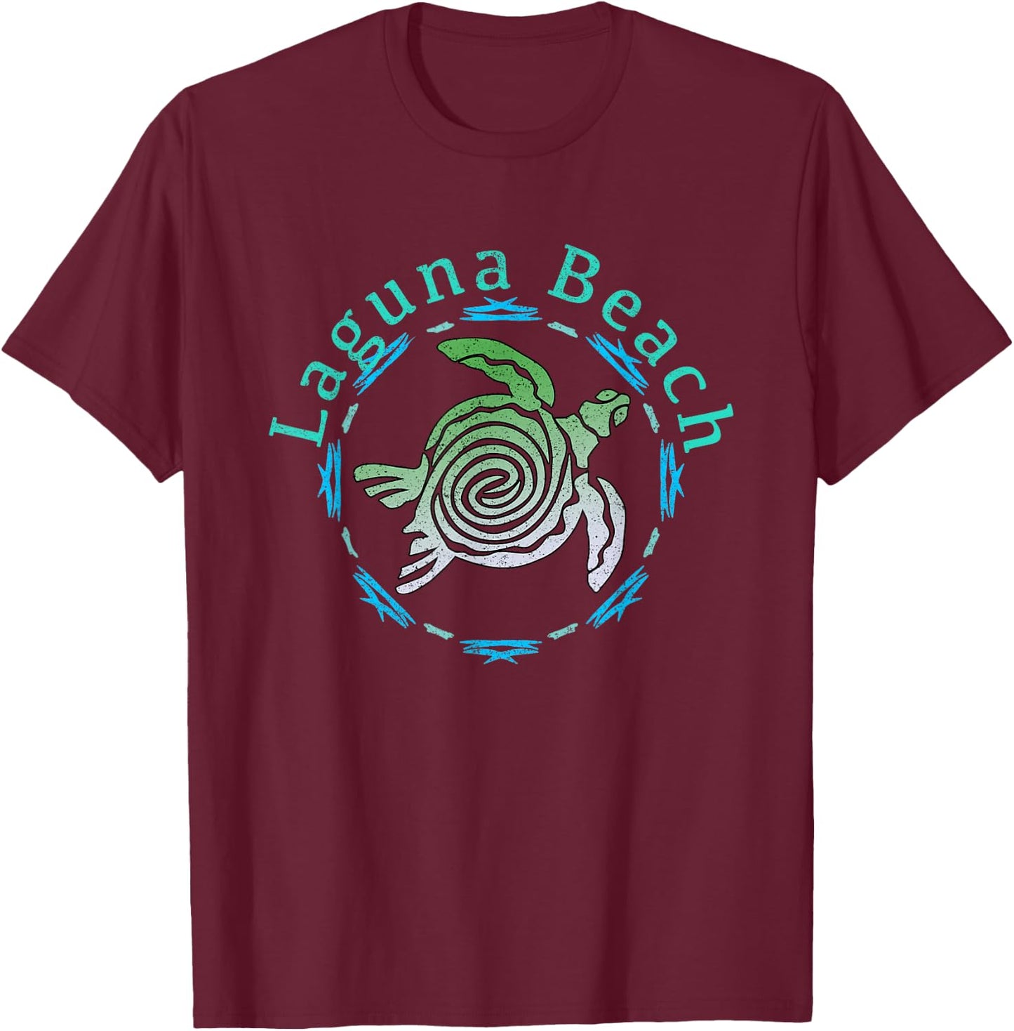 Laguna Beach Vintage Tribal Turtle T-Shirt - T-Shirt | Maroon