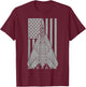 F-14 Tomcat Fighter Jet Military American Flag T-Shirt - T-Shirt | Maroon