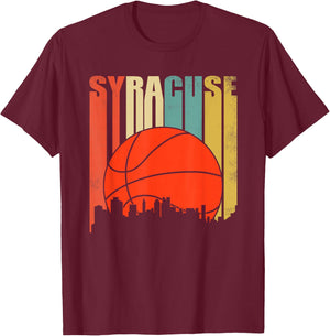 Vintage Syracuse Basketball Shirt New York T-Shirt - T-Shirt | Maroon