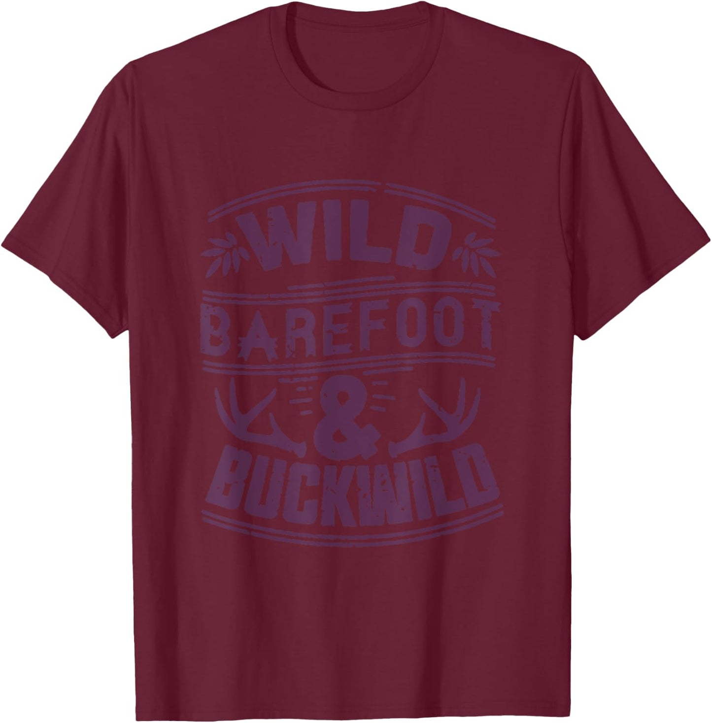 Wild Barefoot & Buckwild Country Southerner Deep South T-Shirt - T-Shirt | Maroon