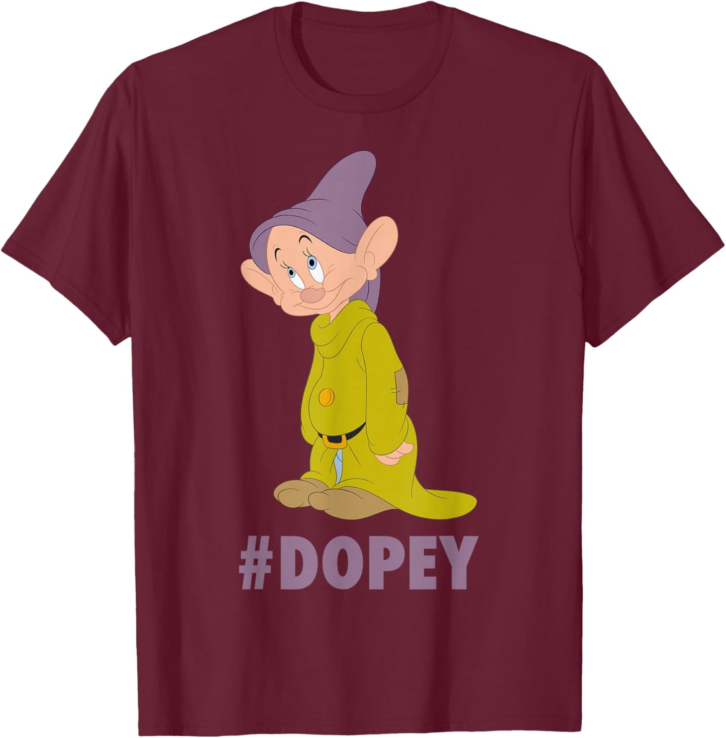 Disney Snow White Dopey Hashtag Portrait Small T-Shirt - T-Shirt | Maroon
