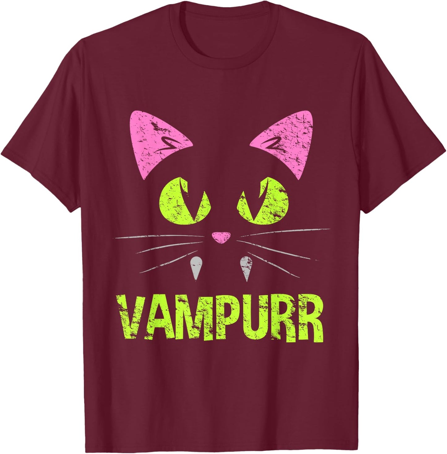Vampire Cat Vampire Halloween Costume Men Women Kids T-Shirt - T-Shirt | Maroon