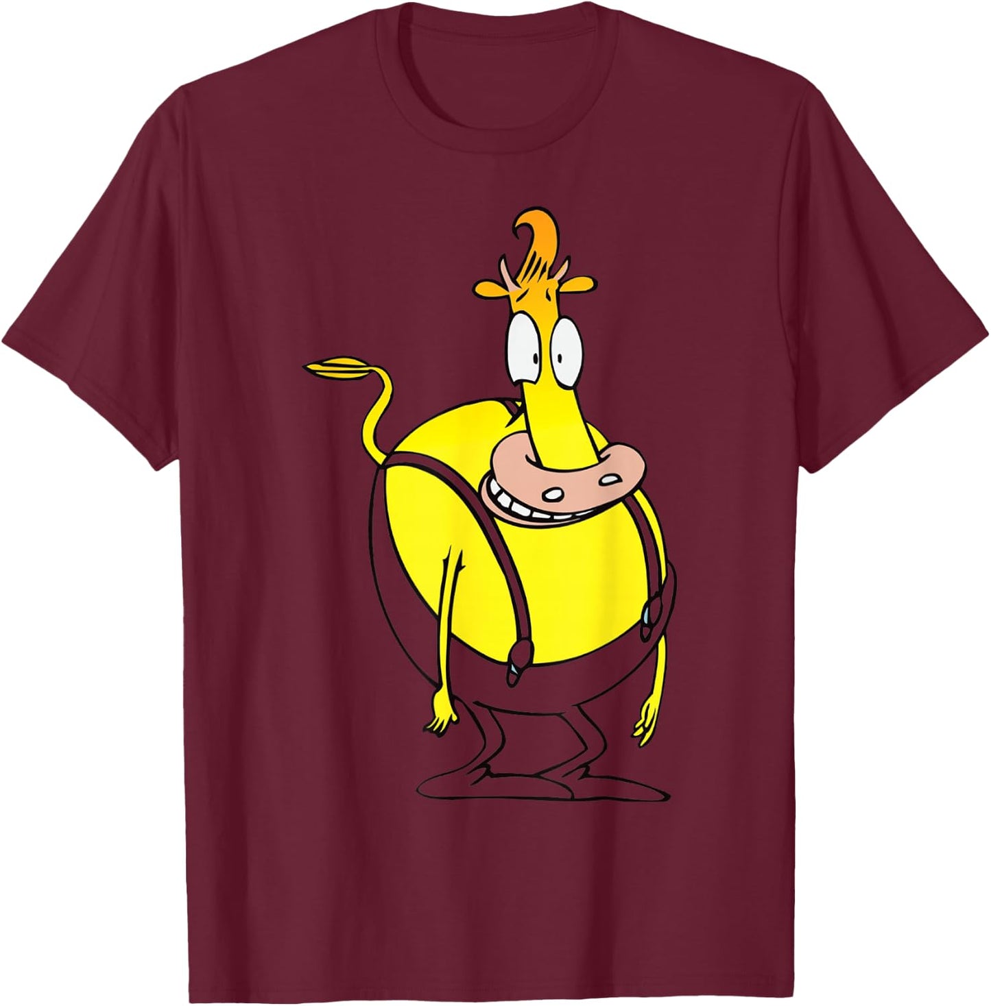 Nickelodeon Rocko's Modern Life Character Heffer Wolfe T-Shirt - T-Shirt | Maroon