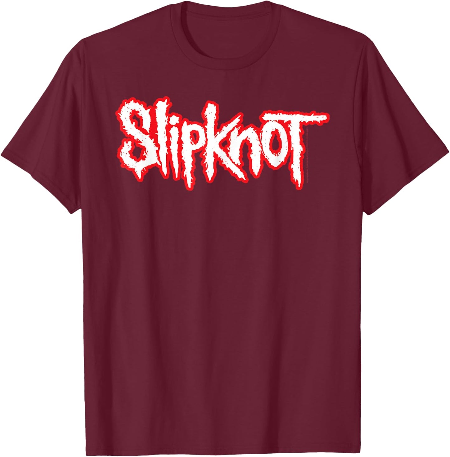 Slipknot Official Basic Logo Short Sleeve T-Shirt - T-Shirt | Maroon