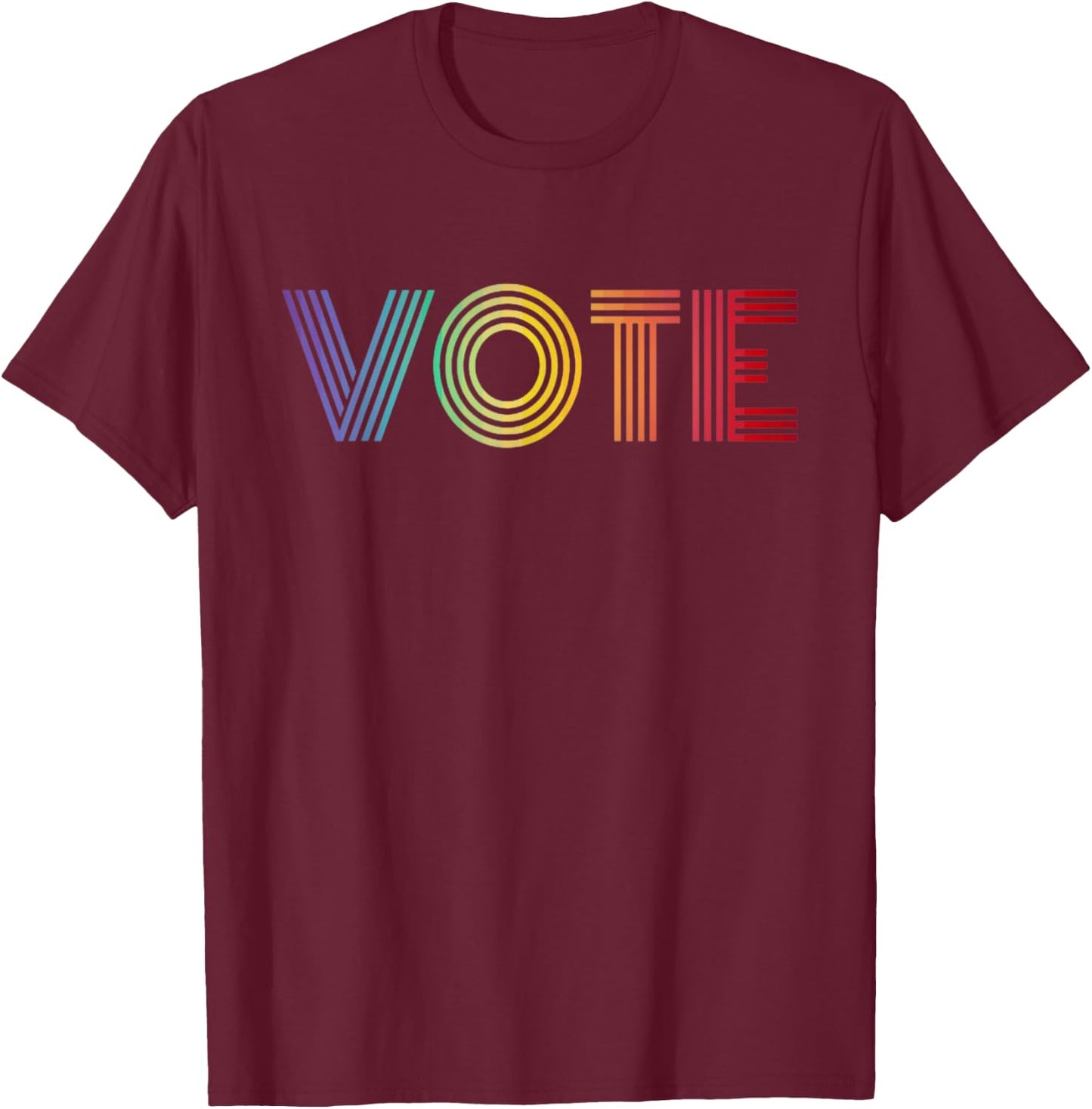 Rainbow Vote Shirt For LGTBQ Rights Retro T-Shirt - T-Shirt | Maroon