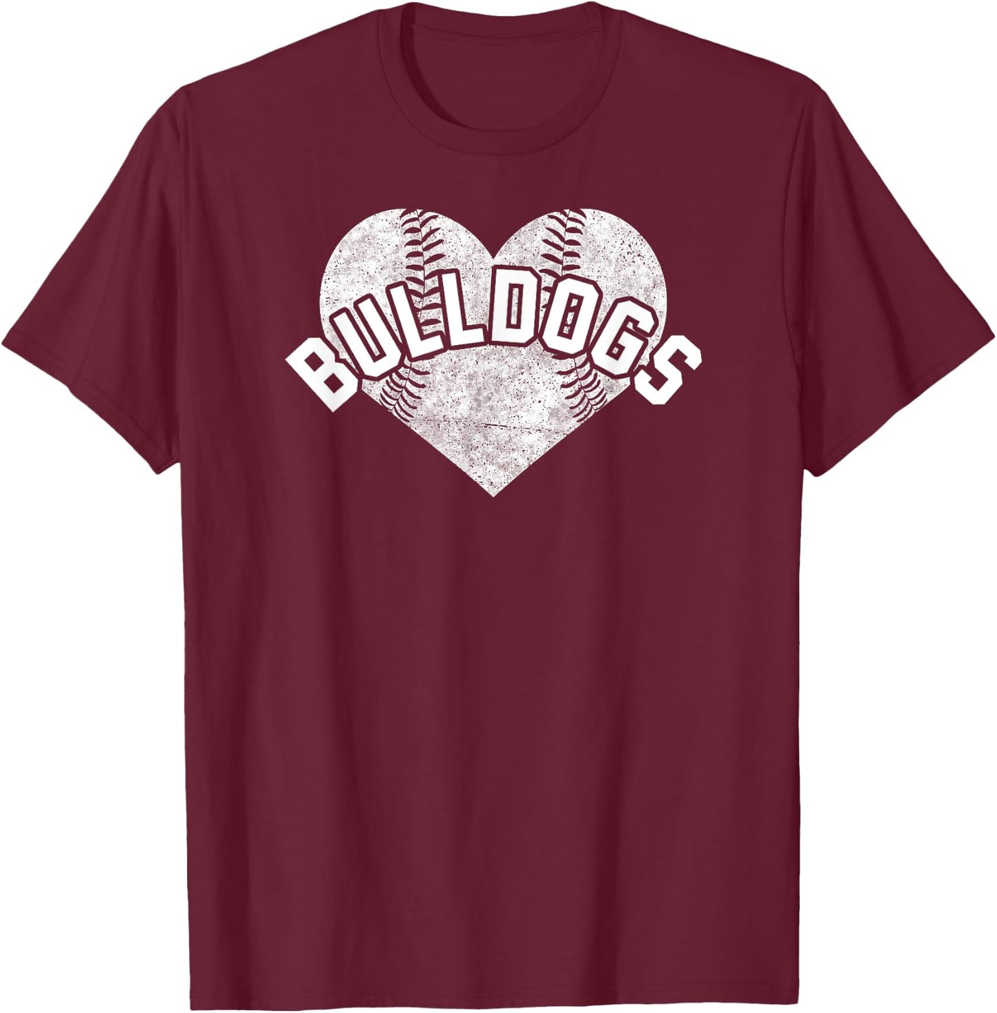 Bulldogs Baseball Softball Shirt High School Team Mascot Mom T-Shirt - T-Shirt | Maroon