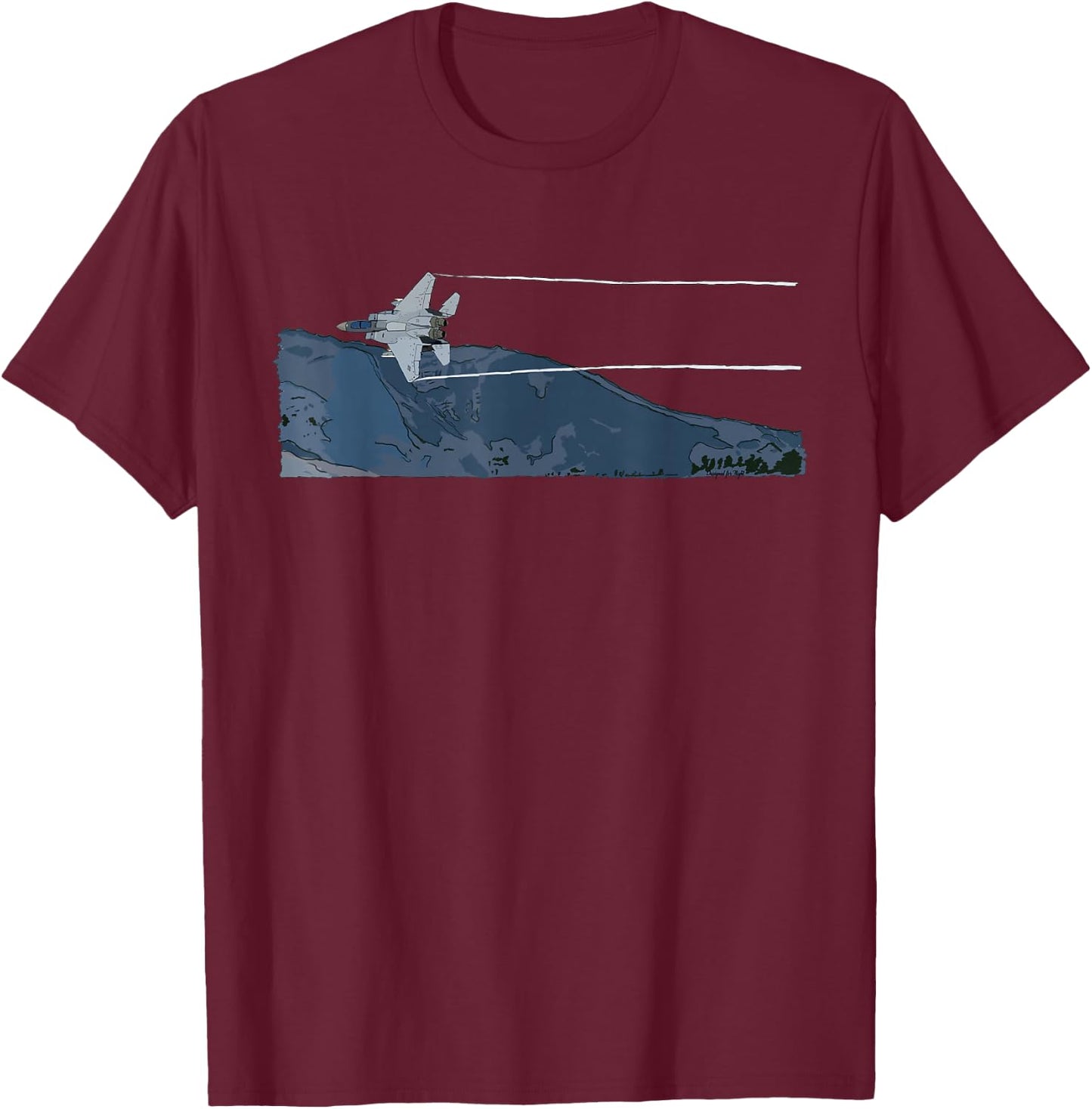 Flying the Mach Loop | F-15 Eagle Jet Fighter Airplane T-Shirt - T-Shirt | Maroon